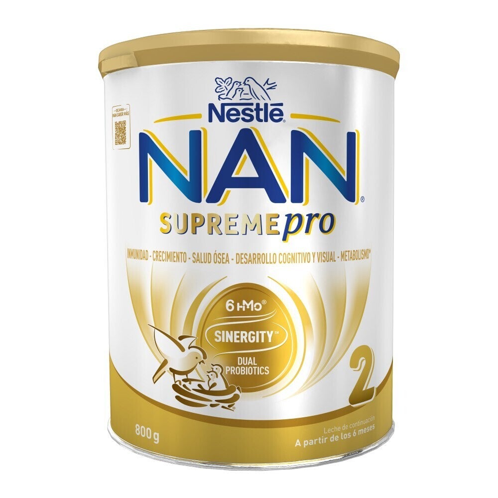 NAN ® SUPREMEPRO 2 Nadaljevalno mleko za dojenčke. Od dopolnjenih 6 mesecev dalje. Limena škatla 800g