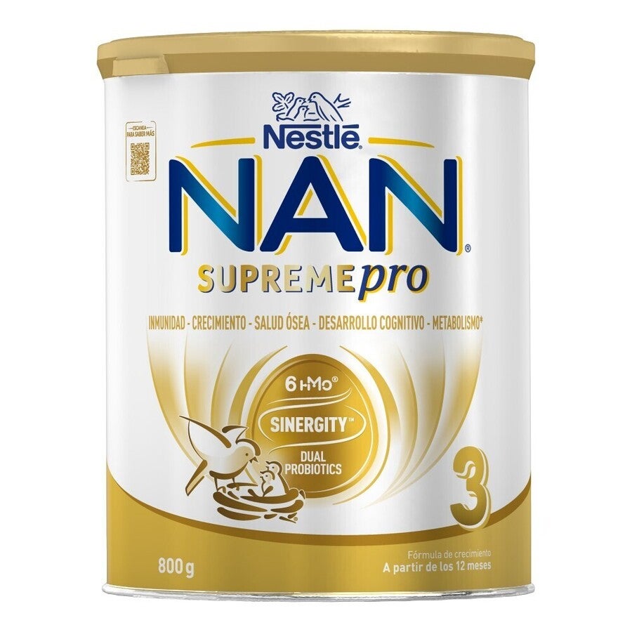 NAN ® SUPREMEPRO 3 Prah za pripravo mlečnega napitka za majhne otroke.  Od 1 leta dalje. Limena škatla 800g